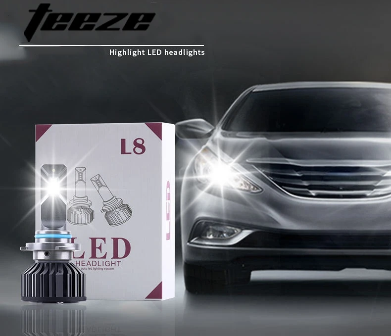 

TEEZE 2 pcs L8 Car Led Headlight H1/H3/H8 H11 6000K Auto Head Lamp H4 Highbright Car Led Headlamp 9-32V 3000LM Led Head Light