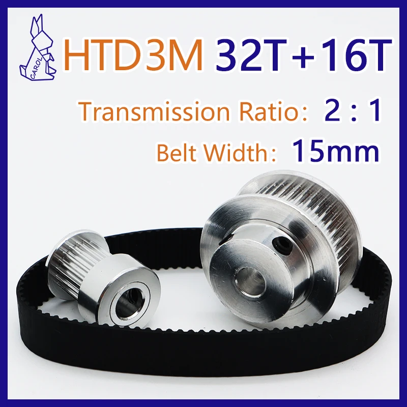 32 зуба 16 зубьев набор шкивов HTD 3M шкив зубца ширина ремня 15 мм синхронные колеса