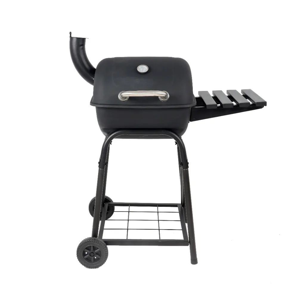

Mini Barrel Charcoal Grill With Side Shelf Black Electric Barbecue Free Shipping Bbq Machine