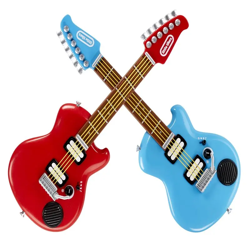 

My Real Jam Twice the Fun Guitar, Two Toy Electric Guitars with Cases and Straps, 4 Modes, and Bluetooth Connectivity - for