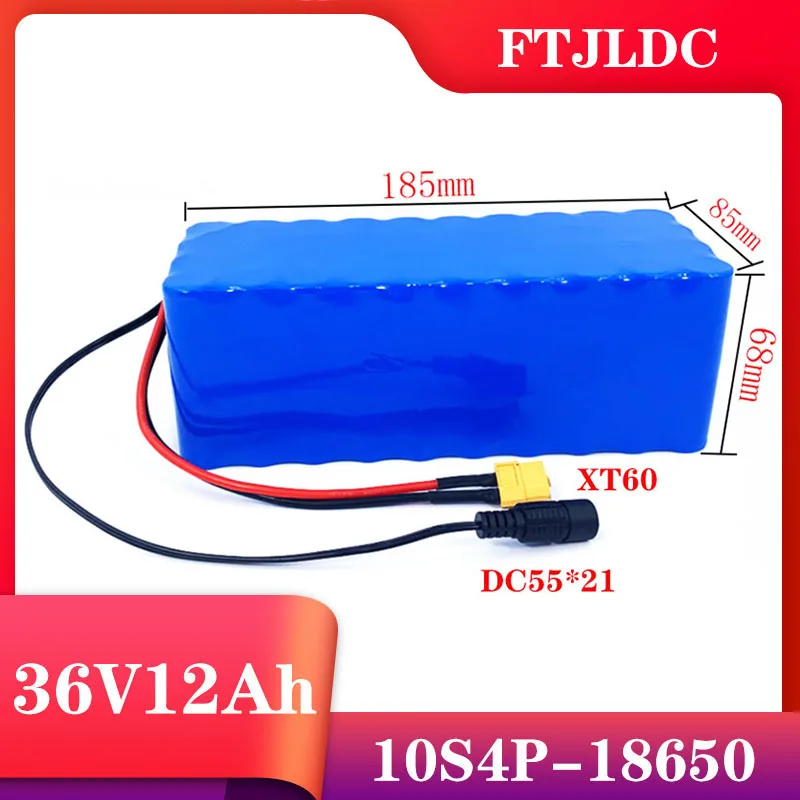 

FTJLDC 36V 10S4P 12Ah 600W High power&capacity 42V18650 lithium battery pack ebike electric car bicycle motor scooter 20ABMS