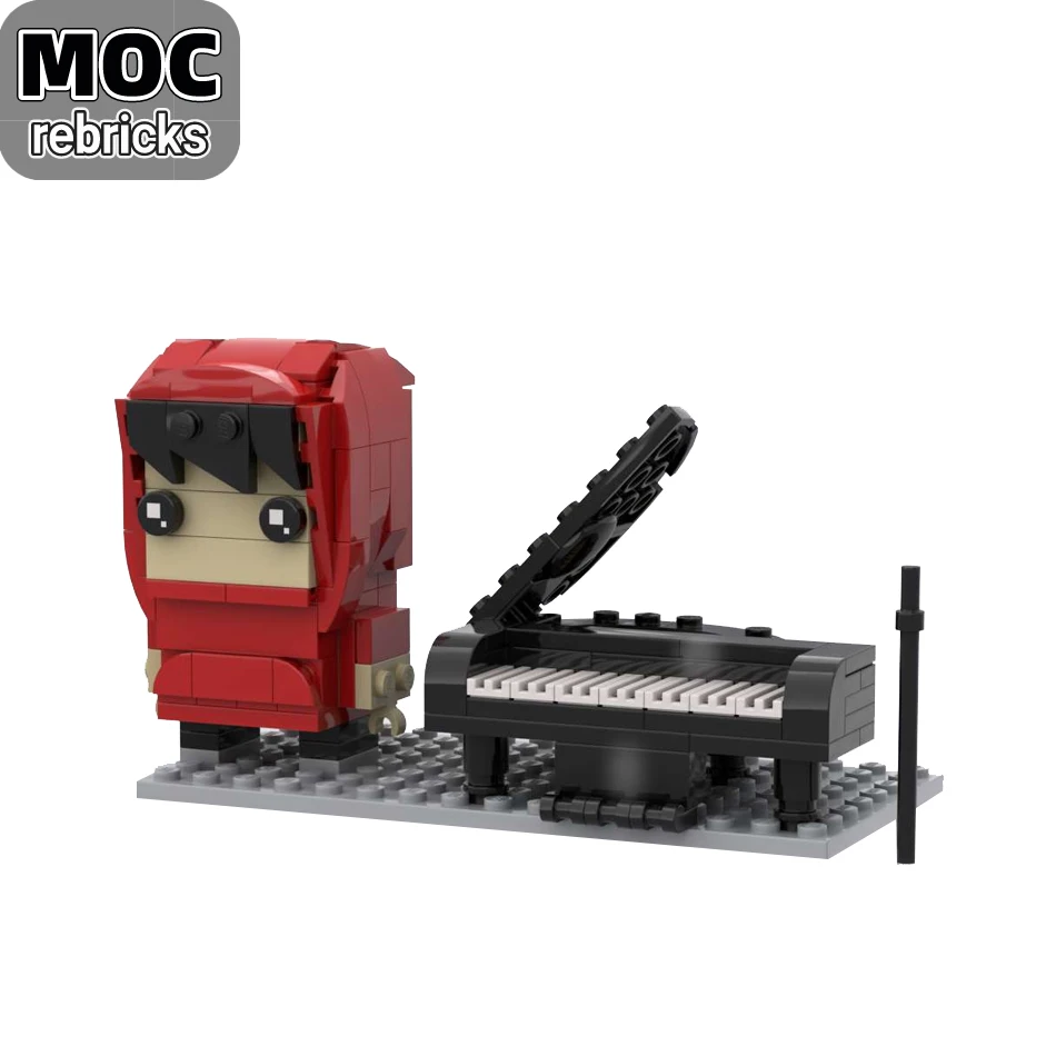 

Классическая Музыкальная звезда-певица MOC от производителя, модель пианино, креативная детская игрушка «сделай сам», строительный кирпич, п...