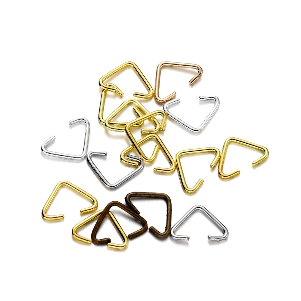 100pcs 6x9mm Metal Iron Triangle Clasps Buckle Connectors Hooks For DIY Bracelet Necklace Jewelry Making Accessories - купить по
