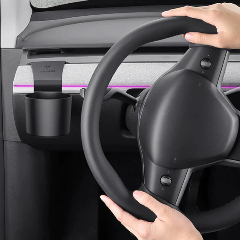 Фото Подходит для TESLA Model Y/3: Держатель для стаканов на приборную панель, органайзер для рабочего стола, ограничитель-фиксатор, модифицированные детали из поликарбоната. №3