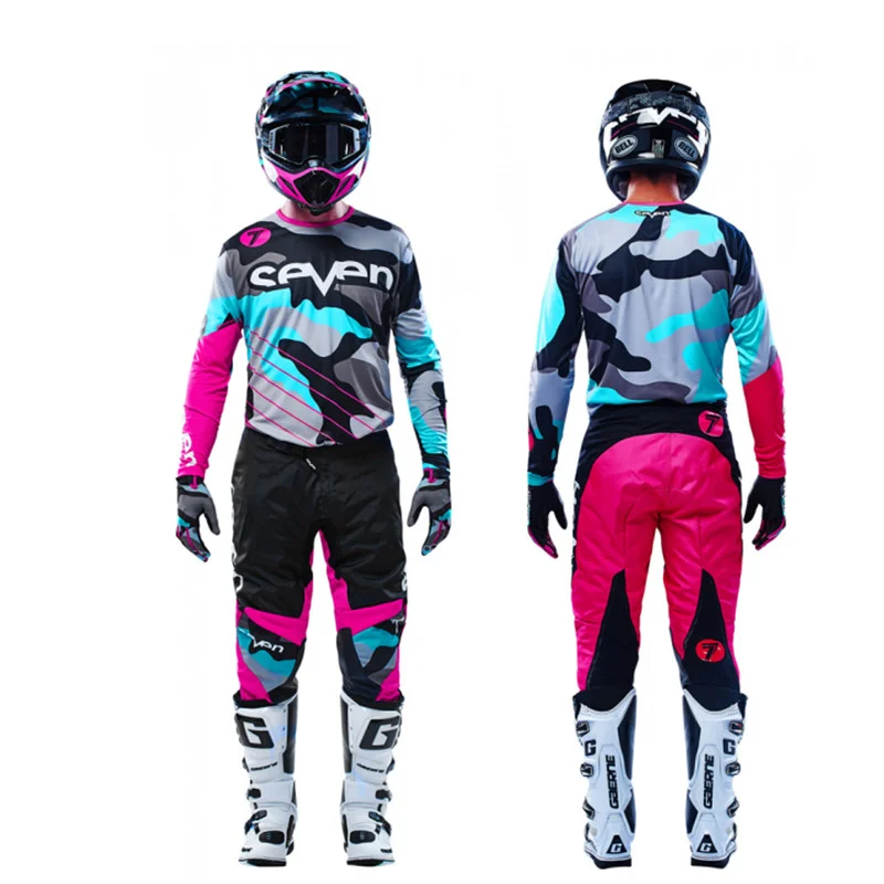 

NEW 2022 Pink Seven Motocross Gear Set Top ATV Dirt BIke mx combo racing suit Moto Jersey and pants Off Road motorbike clothing