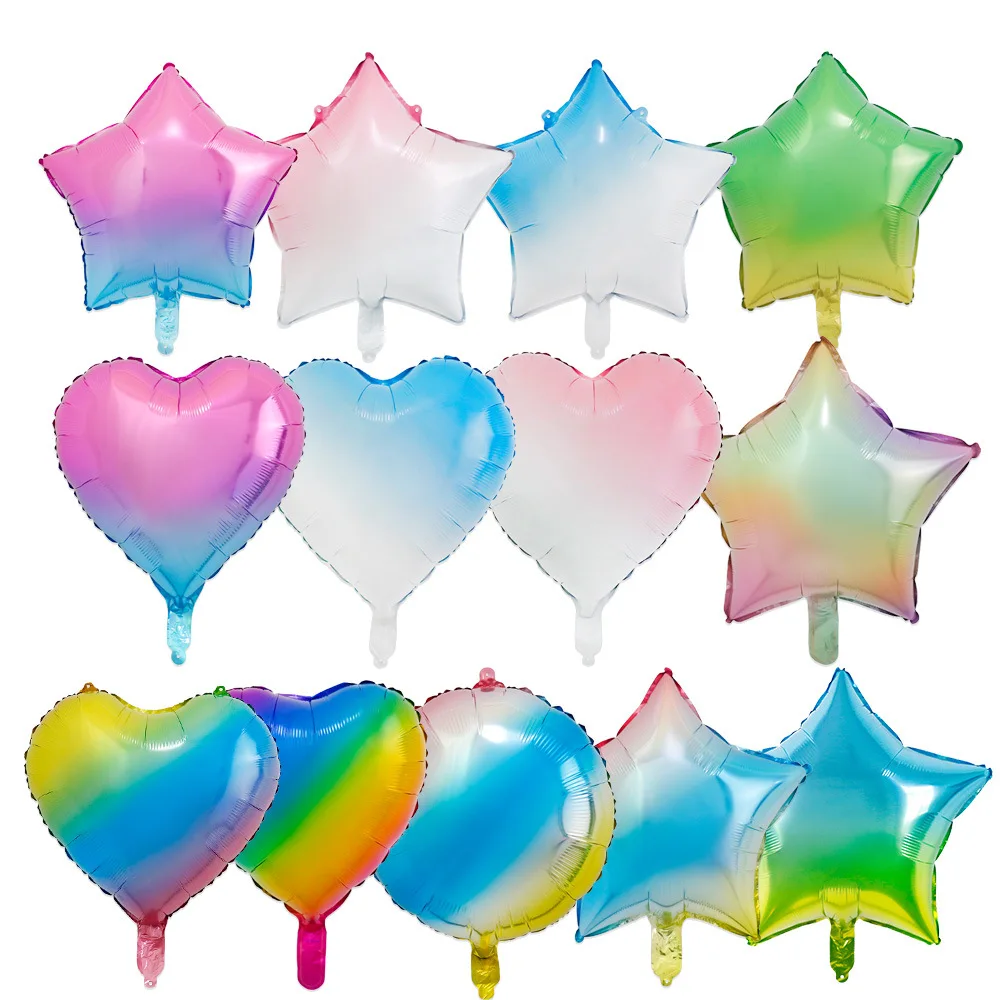 

18inch Gradient Rainbow Balloon Colorful Star Love Baloon Decor Happy Birthday Party Decoration Kids Favor Balon Gifts