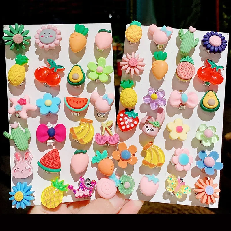 

Children's No Ear Holes Earrings Ear Clips Little Girls Cute Flower Fruit Clip Earrings Fashion Jewelry Gift No Pain Ear Wearing