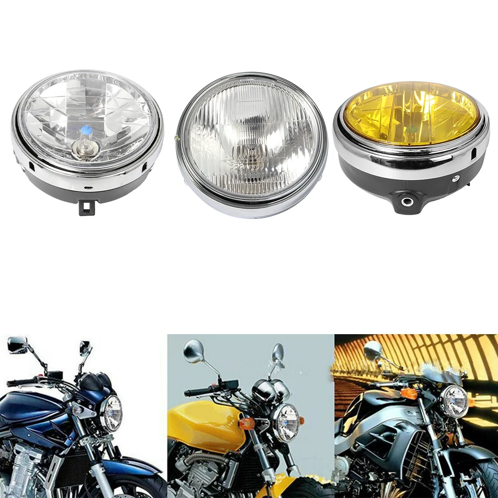 

For Honda CB Series 7 Inch 35W Universal Motorcycle Headlight Front Round Motorbike Headlamp Yellow/ Clear Lens Refitted Lamps