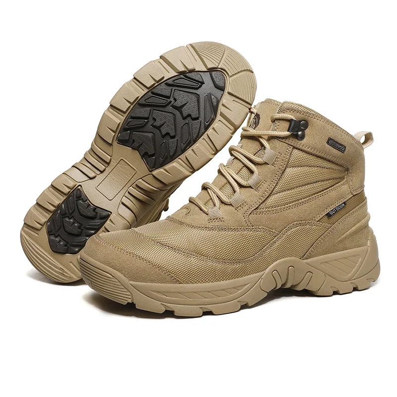 

Men's Military Hiking Shoes Combat Mens Ankle Boot Tactical Big Size 40-47 Army Boot Male Work Safety Shoes Motocycle Male Boots