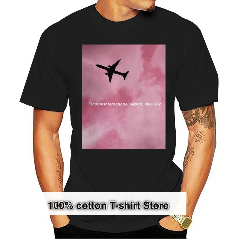 

Escobar International Airport T-Shirt Gta Vice City Grand Theft Auto Vaporwave Harajuku Funny Tee Shirt
