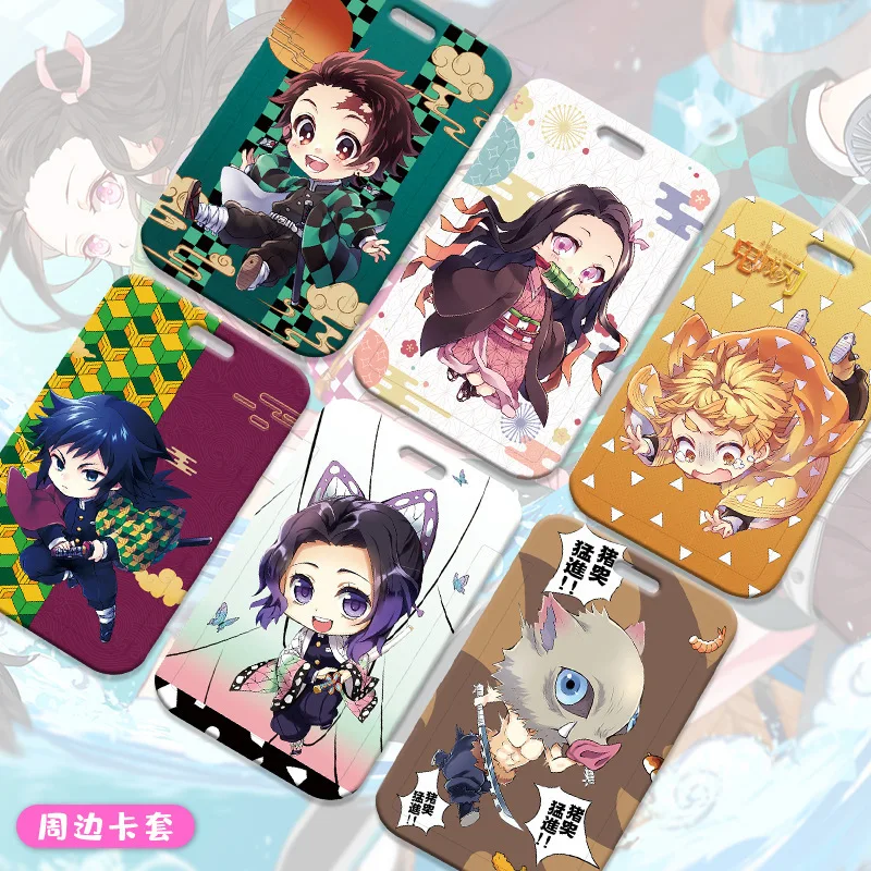 

Anime Demon Slayer PVC Card Holder Lanyard Student Campus Card Hanging Neck Bag Protective Case ID Card Shell Card Cover