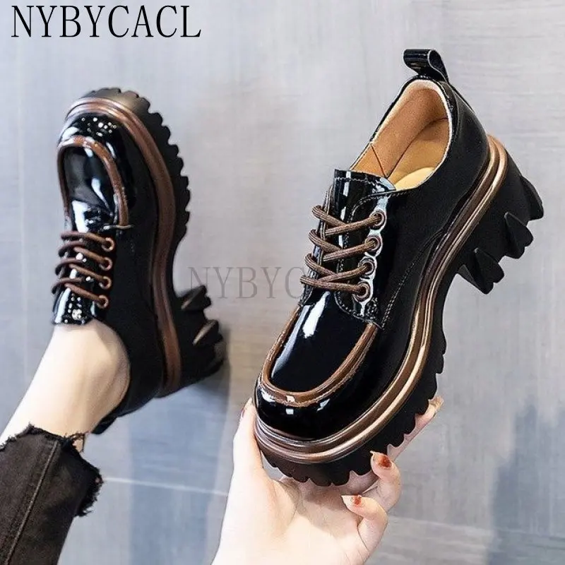 

student jk uniform shoes Platform Heel Women Shoes High Quality Women Oxford Casual Harajuku Shoes Womens zapatos mujer Fashion
