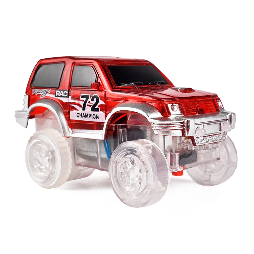 

Track Cars Glow in The Dark Tracks Cars Replacement Light Cars LED Flashing Light Racing Car Car Model Gifts for Kids ( )