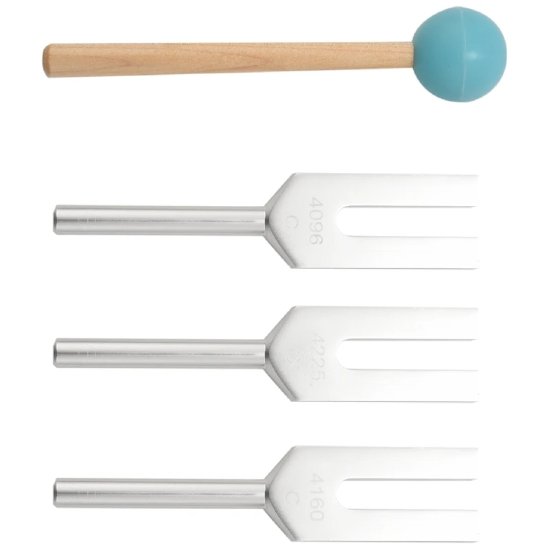 4Pcs/Set Aluminum Alloy Angel Crystal Tuning Fork 4096Hz/4160Hz/4225Hz Energy