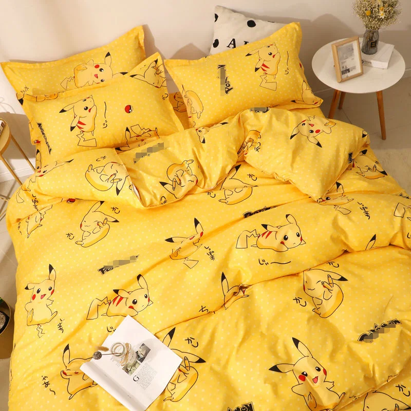 

Instagram cartoon Quilt set 4-piece bedding set double single student Dormitory bed sheet 3-piece set