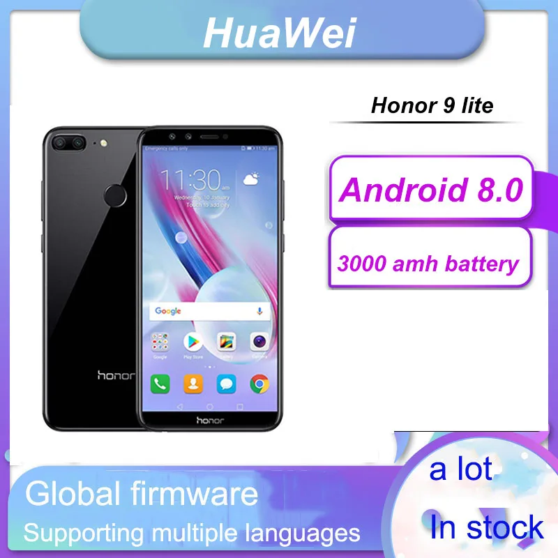 

random color Huawei Honor 9 lite Smartphone Kirin 659 4g 32g 5.65 inch IPS screen Google Play Store EMUI 8.0