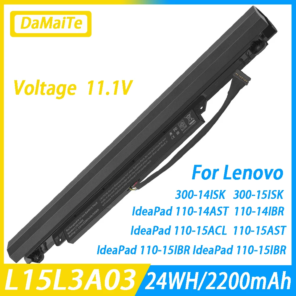 Аккумулятор L15L3A03 для ноутбука lenovo Ideapad 10,8-15, 2200-14, 110-15, 110-15, 110-15, 110-15ibr, 110-15, L15L3A03