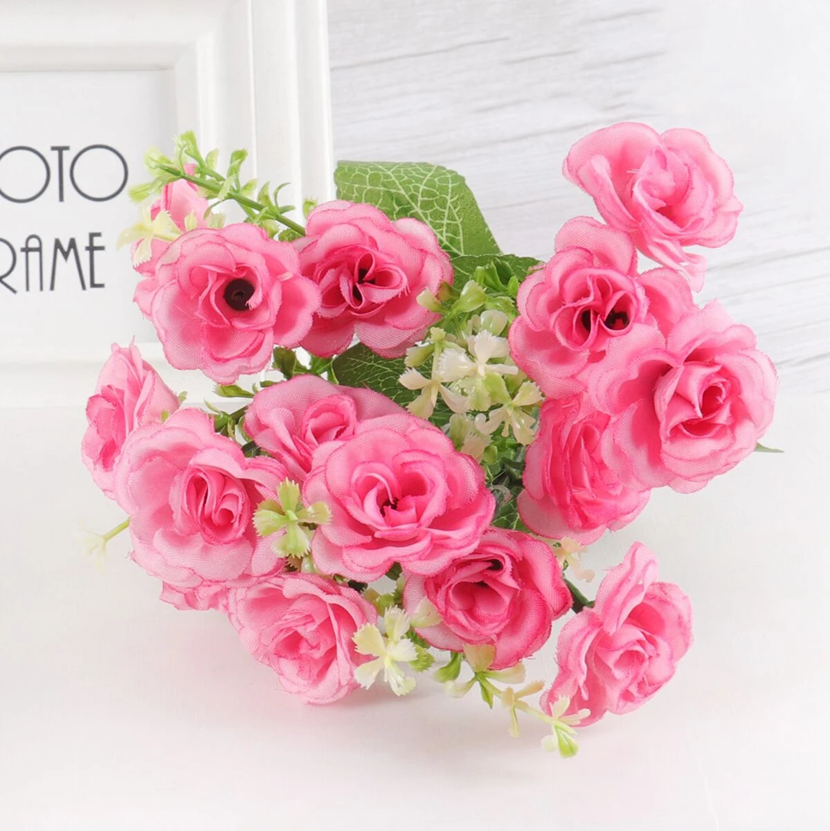 

30cm Rose Pink Silk Bouquet Peony Artificial Flowers DIY Bride Wedding Home Decoration Fake Flowers Faux Christmas Roses Flowers