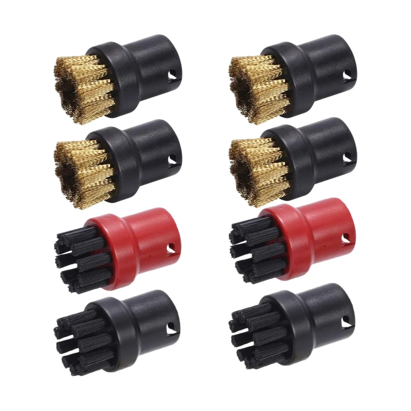 

8Pcs Brush Nozzle Replacement Stubborn Removal Wear-Resistant Home Steam Cleaner Tool Brass Wire Accessories For Karcher