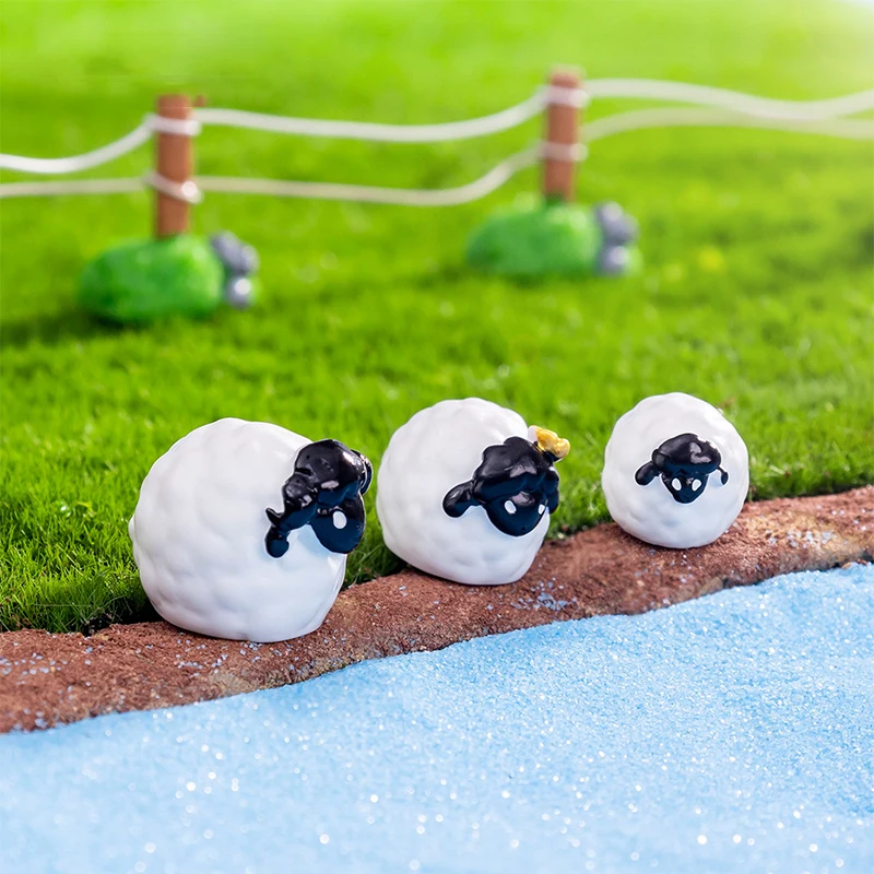 3 шт. креативная милая семья овец маленькая статуя Искусственная елка мини