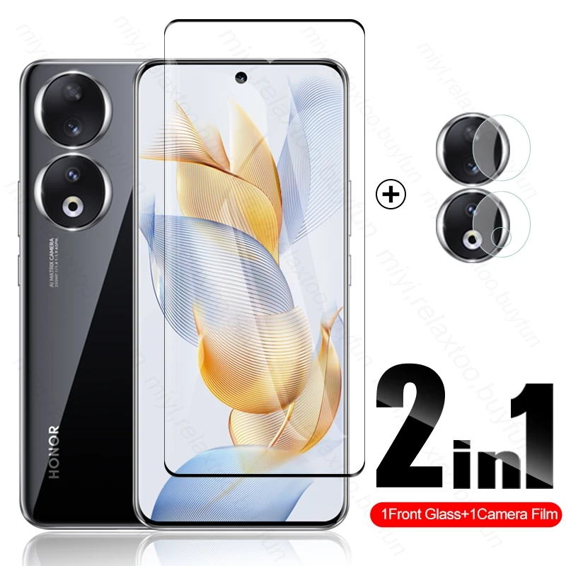 

Honor90 5G Case 2In1 Camera Lens Screen Protector Tempered Glass For Honor 90 5G Protective Glass Honar Honer 90 5G REA-NX9 6.7"
