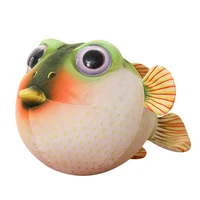cute puffer fish plush toy cartoon soft stuffed animal fluffy toy throw pillow sofa couch bedroom decor gifts