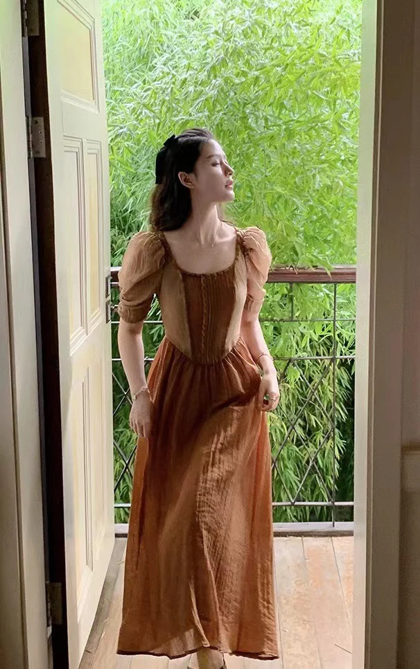 

Женская одежда весна-лето 2023, Модное Новое платье с пышными рукавами 0621