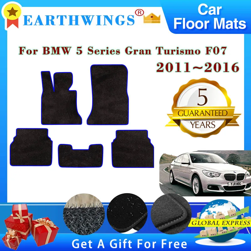 Car Floor Mats For BMW 5 Series Gran Turismo F07 2011 2012~2016 Rugs Panel Protective Pad Premium Custom Foot Pads Accessories