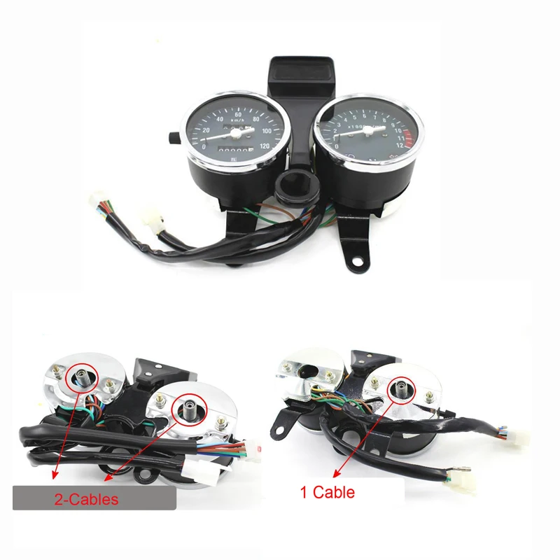 Фото Спидометр для мотоциклов Suzuki Haojue Qingqi Qjmotor Loncin для моделей GT125 QS125 QJ125 HJ125 EN125, дисплей указателя скорости №1