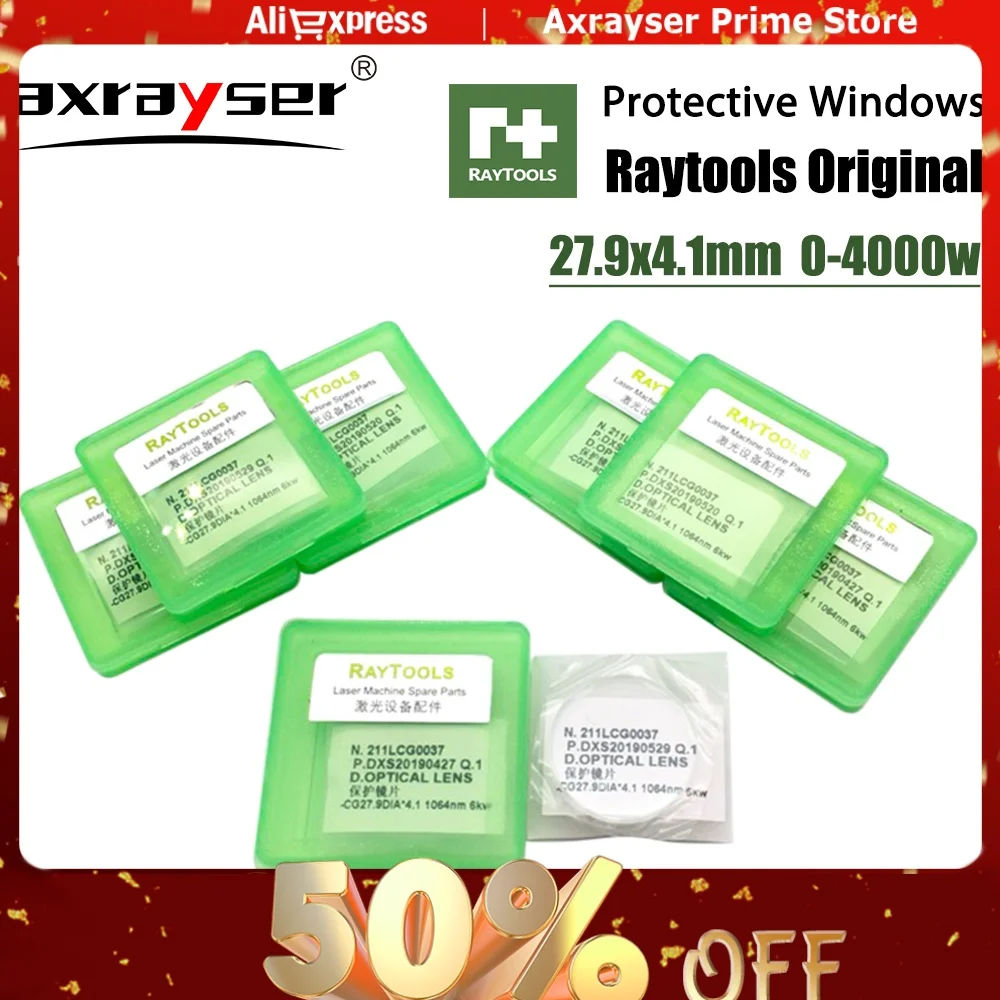 

Оригинальные оптические линзы Raytools Protective Windows Laser 27,9*4,1 1064nm 211LCG0037 для волоконной лазерной головки BT240S BM109 BM114S