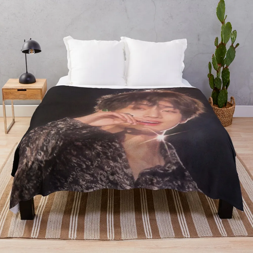 

taehyung 90s heartthrob Throw Blanket Comfort Recieving Blankets Anti-Pilling Flannel