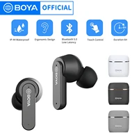 boya by ap4 true wireless stereo bluetooth compatible earbuds headphones 6h cycle playtime in ear smart touch operation