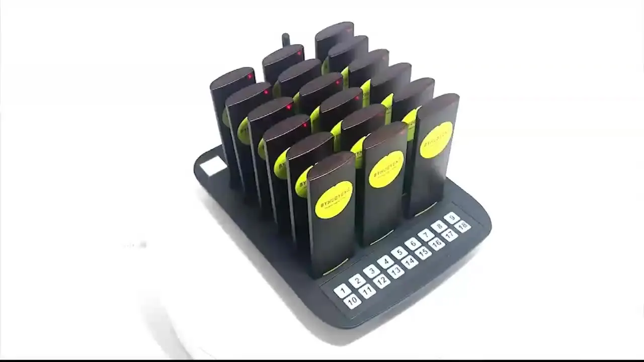 

Wireless Coaster Pager System Restaurant Queue Paging System Queuing Calling Button Take Food To Use
