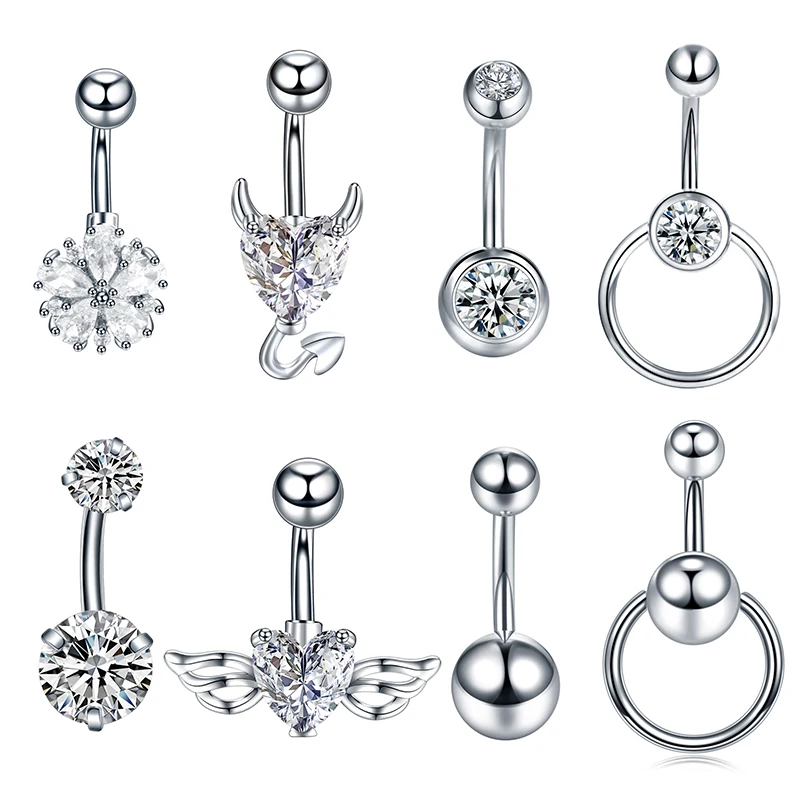 1/5 шт. хирургическая сталь кольцо для пупка пирсинг CZ сексуальные женские