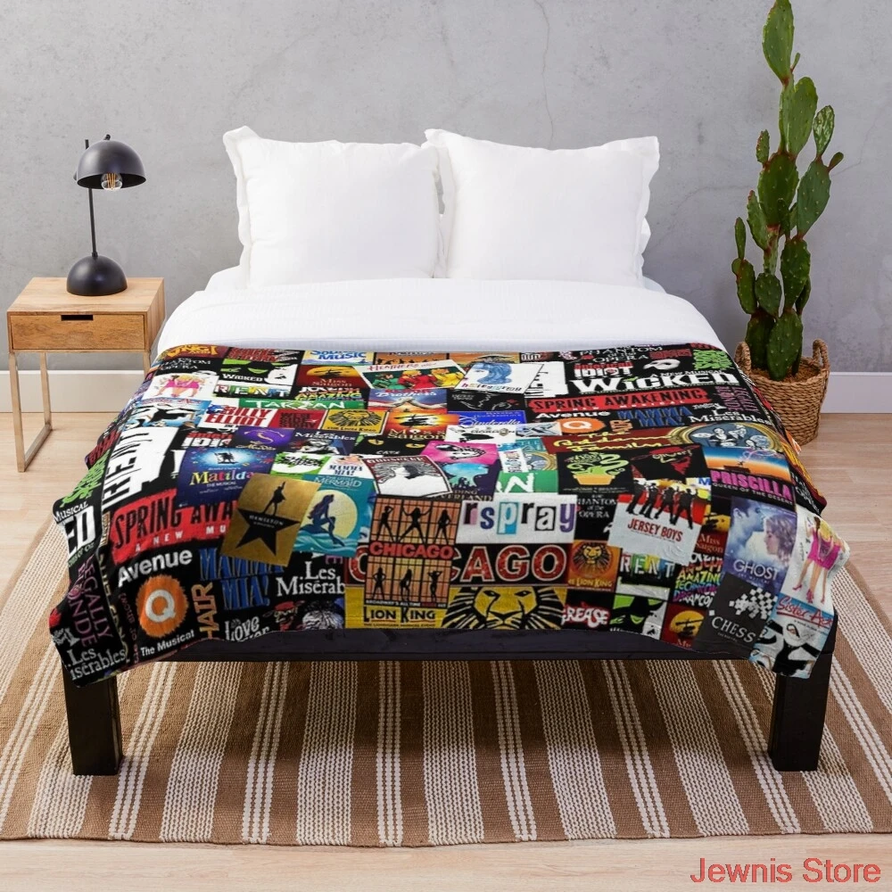 

music collage newest Throw Blanket Bedding Sherpa Fleece Throw Blankets Bed Sofa Cover Child Kids Adults Gift Bedspread
