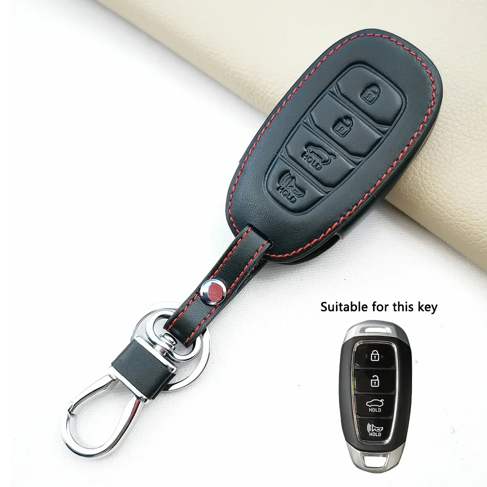 Кожаный Автомобильный чехол для ключа с дистанционным управлением Hyundai Kona 2017 i30