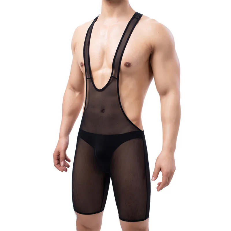 

Mens Undershirts Bodysuit One Piece Sexy Jumpsuit Wrestling Singlet Leotard See Trough Rompers Fetish Gay Underwear Clubwear