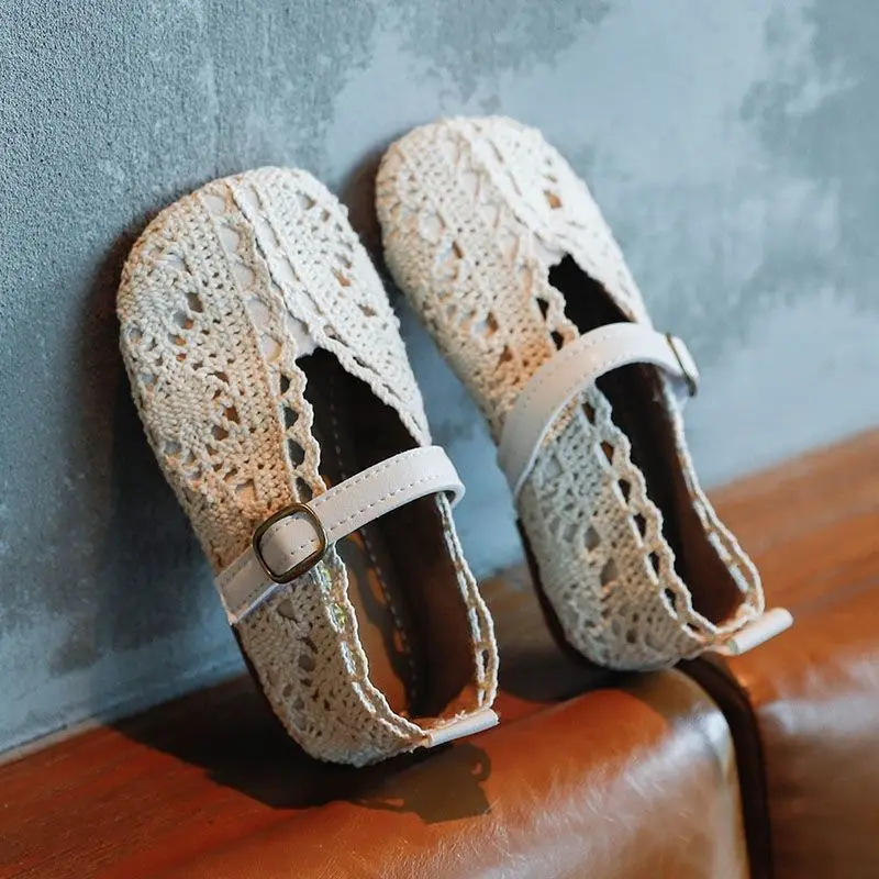 Children's Spring And Autumn New Hand-woven Fashion Princess Shoes Girls Non-slip Soft Sole Shoes Casual Shoes Wedding Shoes