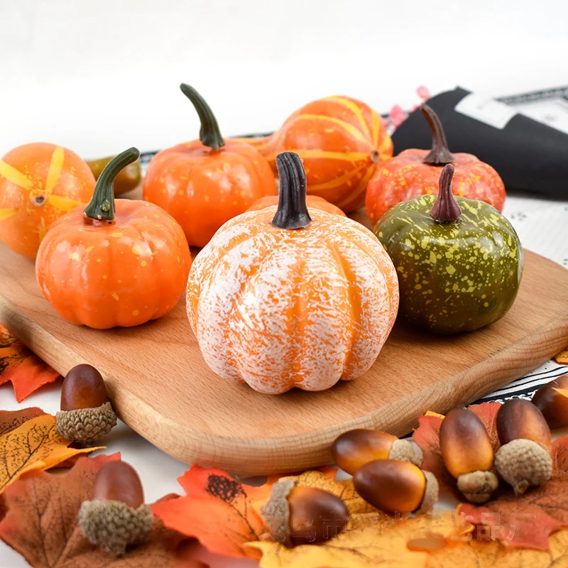 

Искусственные растения 50 шт./компл. Тыква кленовый лист сосновые конусы украшение на Хэллоуин для дома Рождество День благодарения декорац...