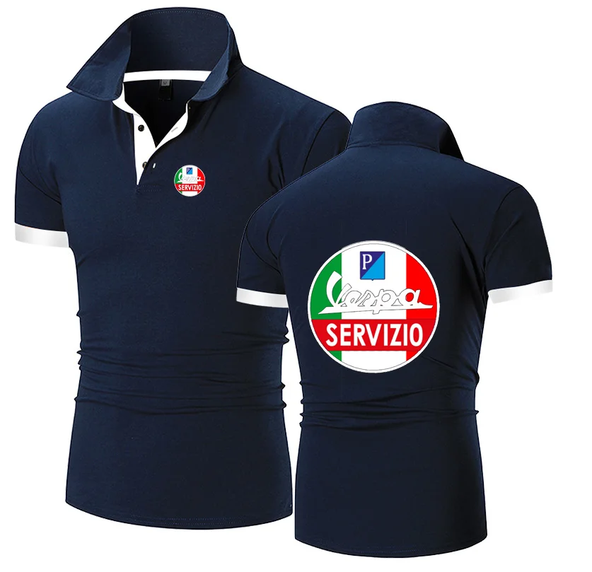 

2022 Cotton Men's Polo Shirt, Breathable Short Sleeve Casual Shirt for VESPA Golf Tennis Shirt