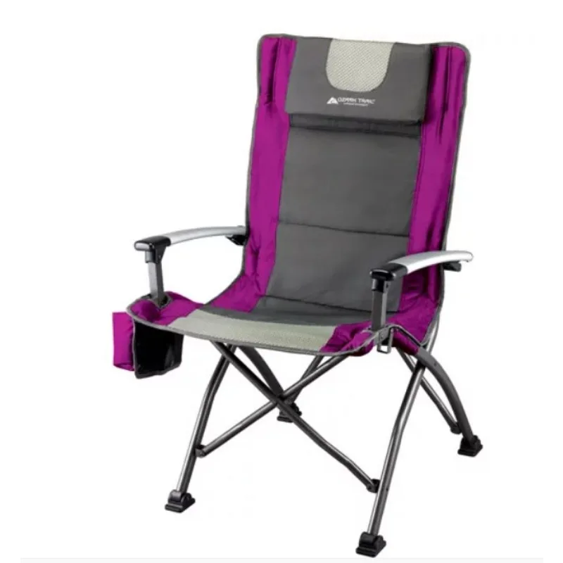 Pink With Cupholder Pocket And Headrest Adult Portable Chair Beach Chairs Outdoor