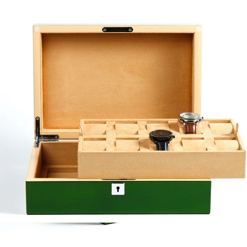 Роскошная зеленая коробка для хранения и коллекции ювелирных изделий 10