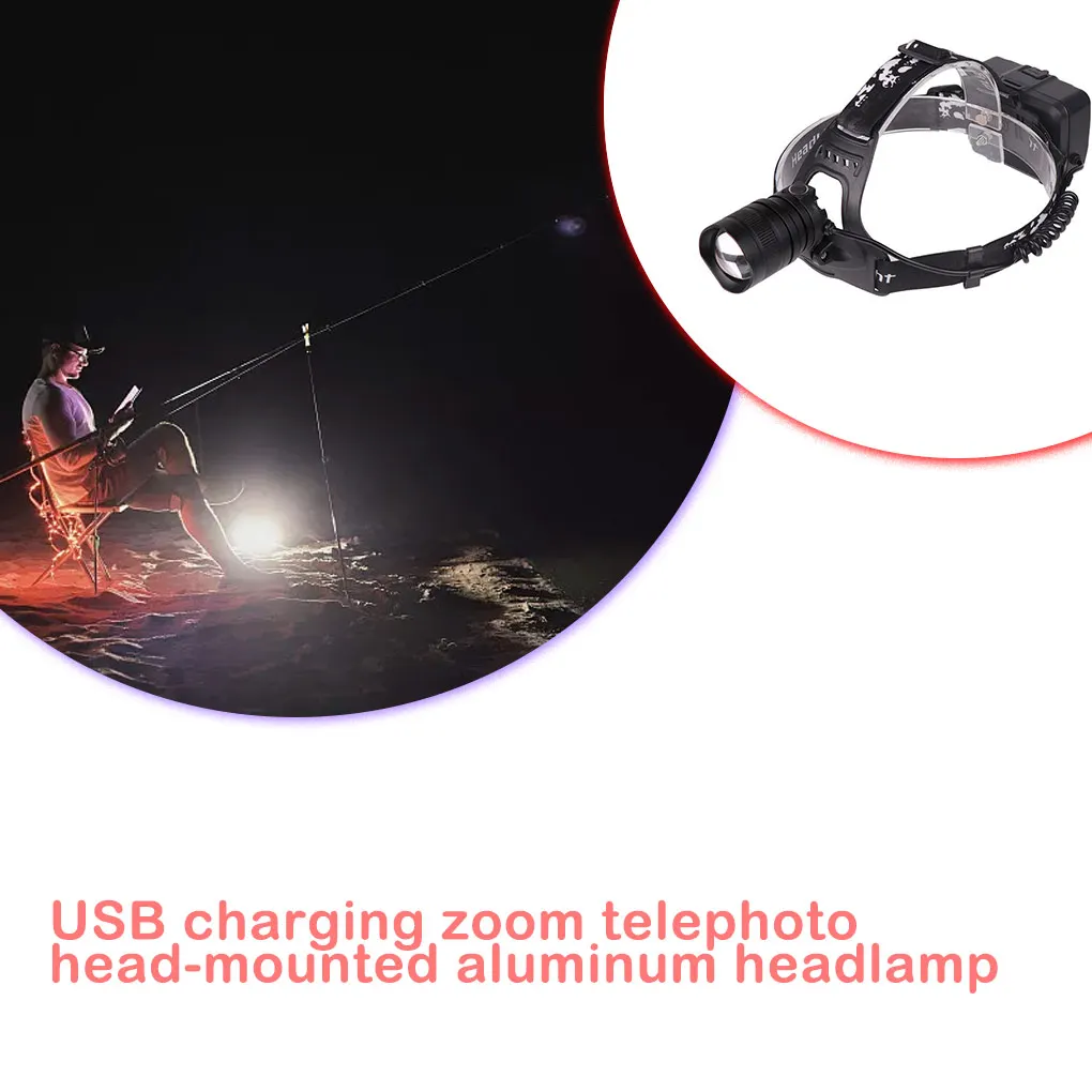 

Налобный фонарь с USB-зарядкой, водонепроницаемый, портативный, яркий, фонарь для кемпинга