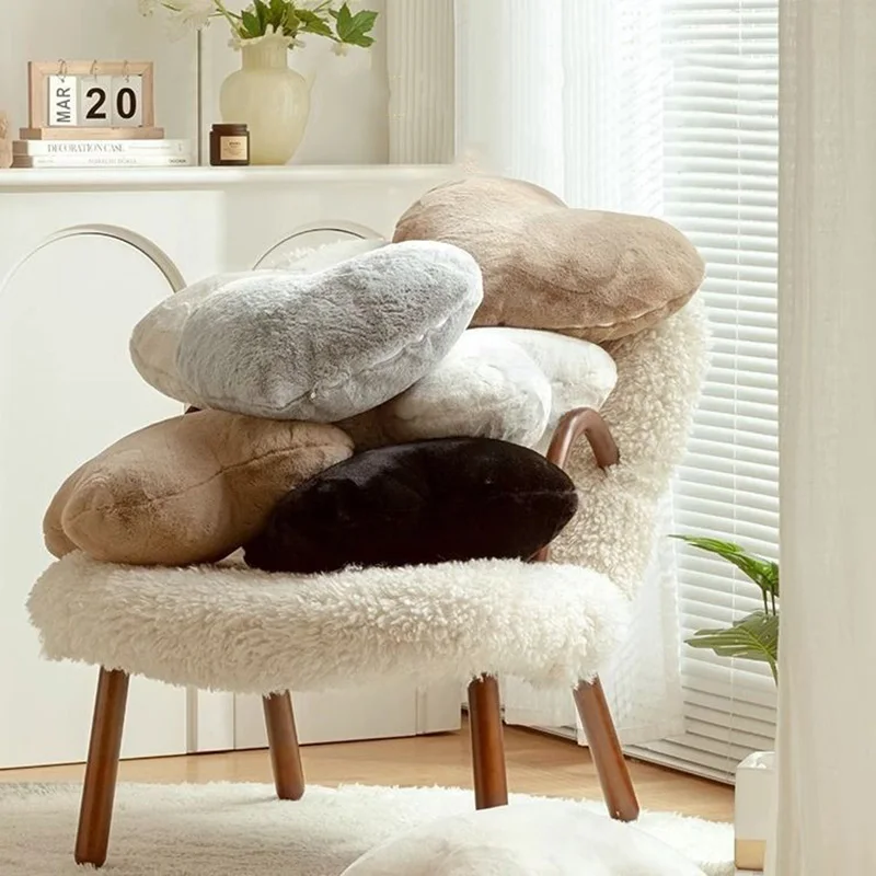 Имитация кроличьего меха однотонная любовь плюшевая подушка цветок гостиная