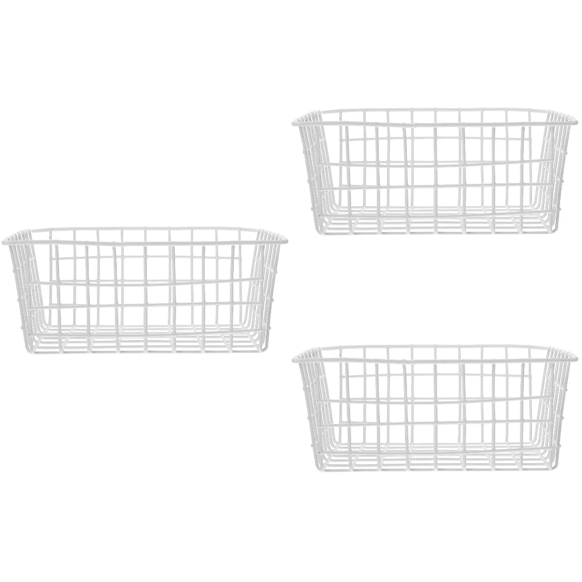 

Freezer Basket Bins Organizer Storage Fridge Refrigerator Wire Deep Metal Fruit Foodchest Iron Baskets