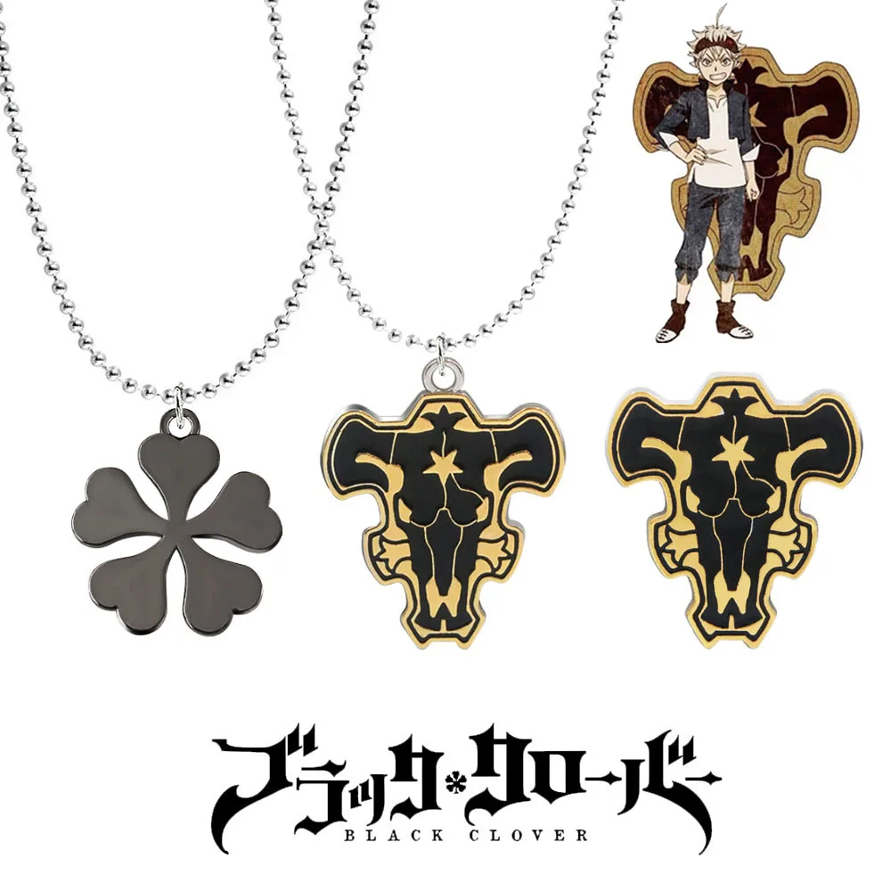 

Anime Black Clover Necklace Asta Cosplay Prop Jewelry Black Magic Bull Pendant Necklace For Manga Fans Gift Clothes Accessories