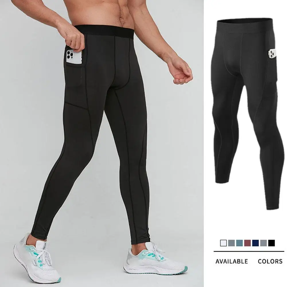 

Men Sports Leggings Elastic Quick-Dry Breathable Comfortable Basketball Running Sports Compression Leggings Training Soccer J9X0