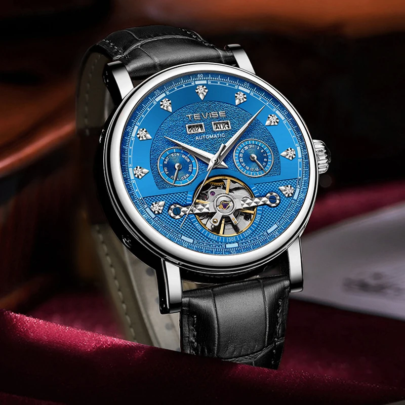 

TEVISE Perpetual Calendar Men Watch Luxury Top Brand Automatic Skeleton Watches Men Tourbillon Mechanical Watch reloj