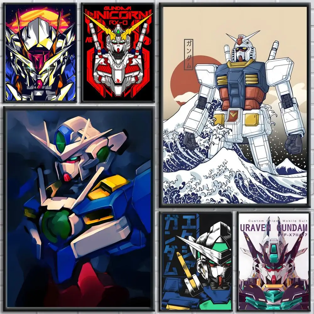 Фото Мобильный костюм G-GuNDam аниме постер HD самоклеящиеся водонепроницаемые настенные рисунки идеально подходят для домашнего офиса, общежития, спальни, отличный подарок №1
