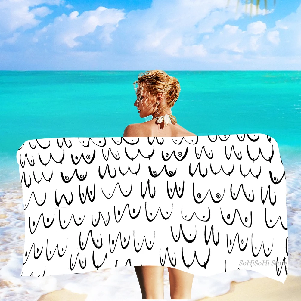 Large Bathroom Towel Summer Swimming Microfiber Beach Towel 